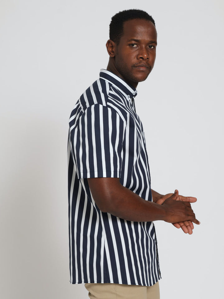 Stripe Shirt - Navy/White