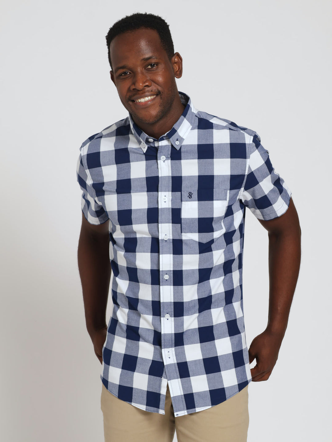 Big Gingham Shirt - Navy/White