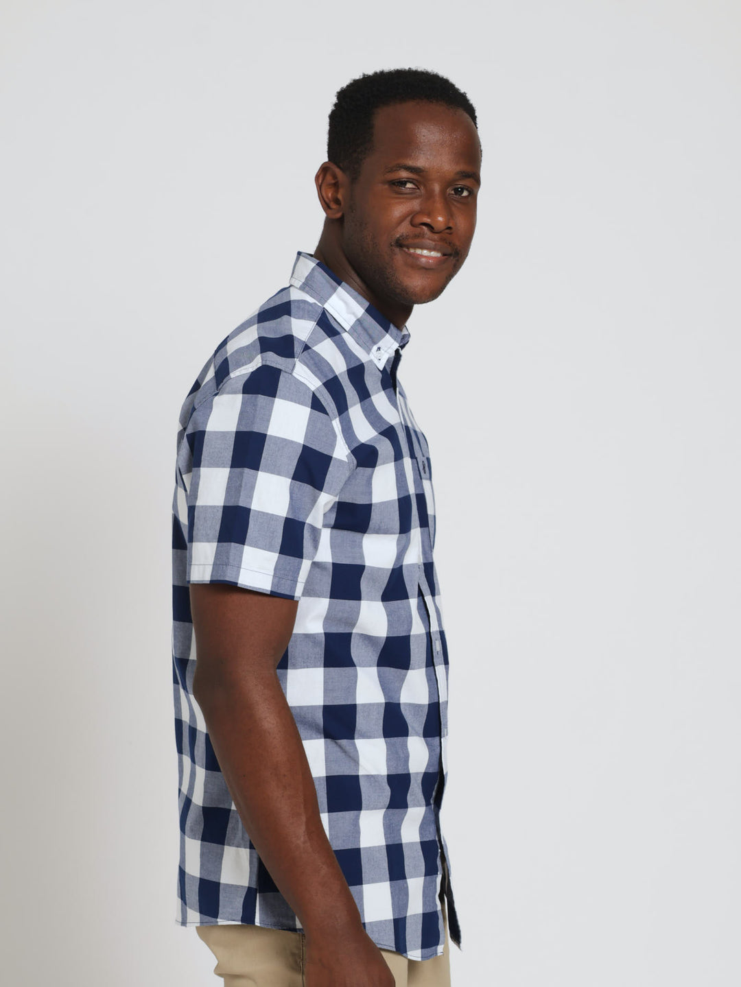 Big Gingham Shirt - Navy/White