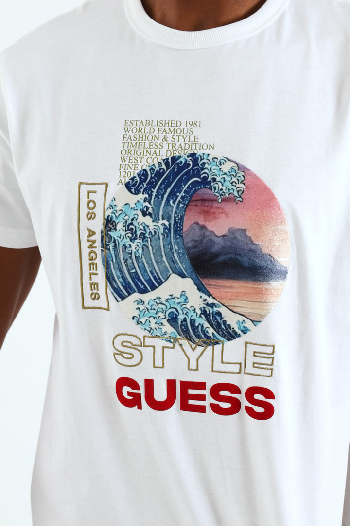 Japanese Wave Tee - White