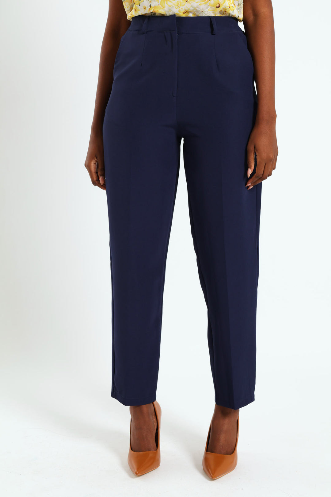 Tailored Cigarette Pants - Navy