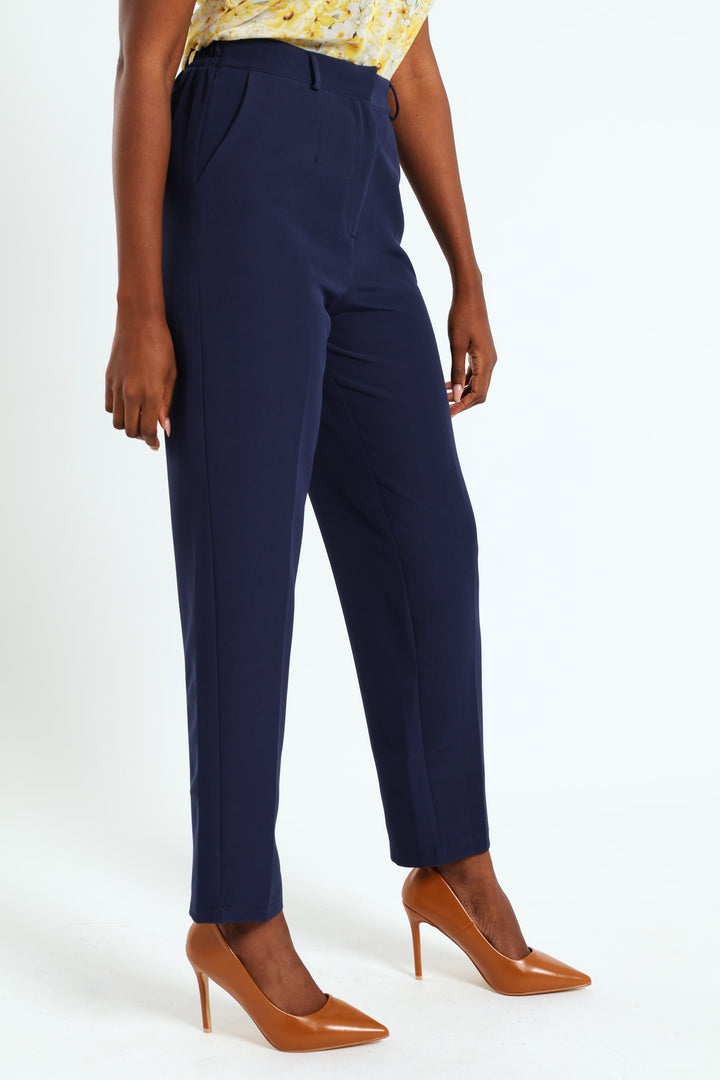 Tailored Cigarette Pants - Navy