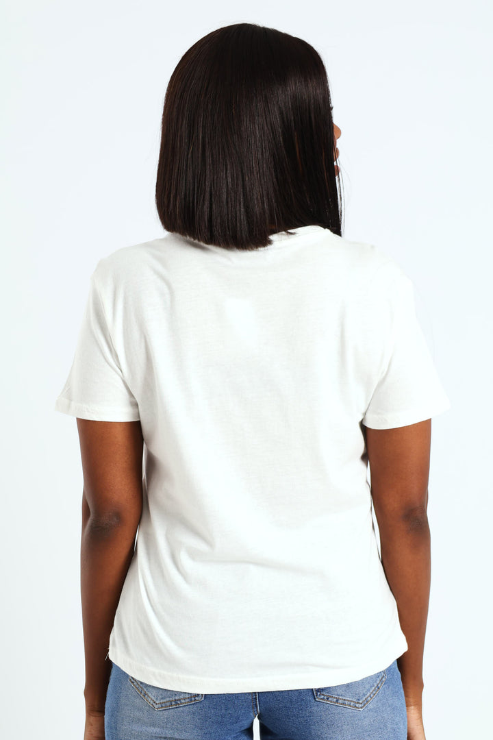 Sunray Paradise Embroidered Tee - Ivory