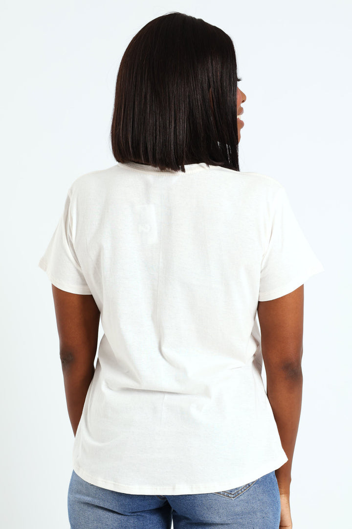 Foil Lady Tee - Cream