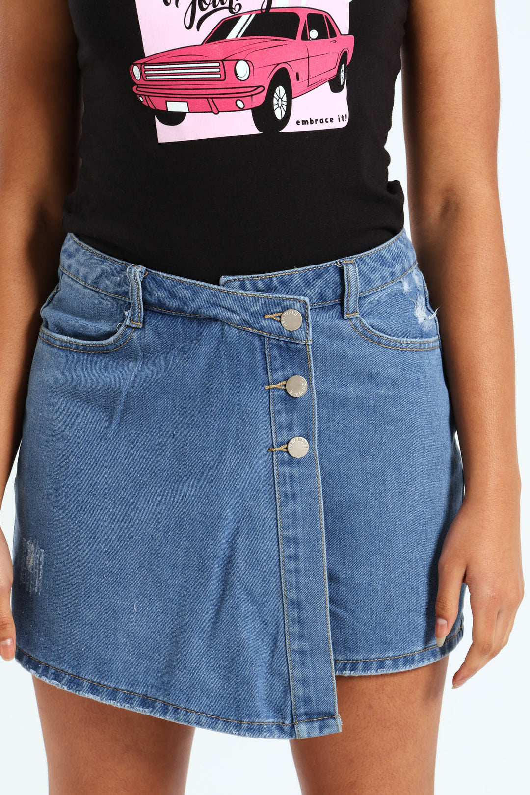 Girls Rigid Denim Skort - Blue