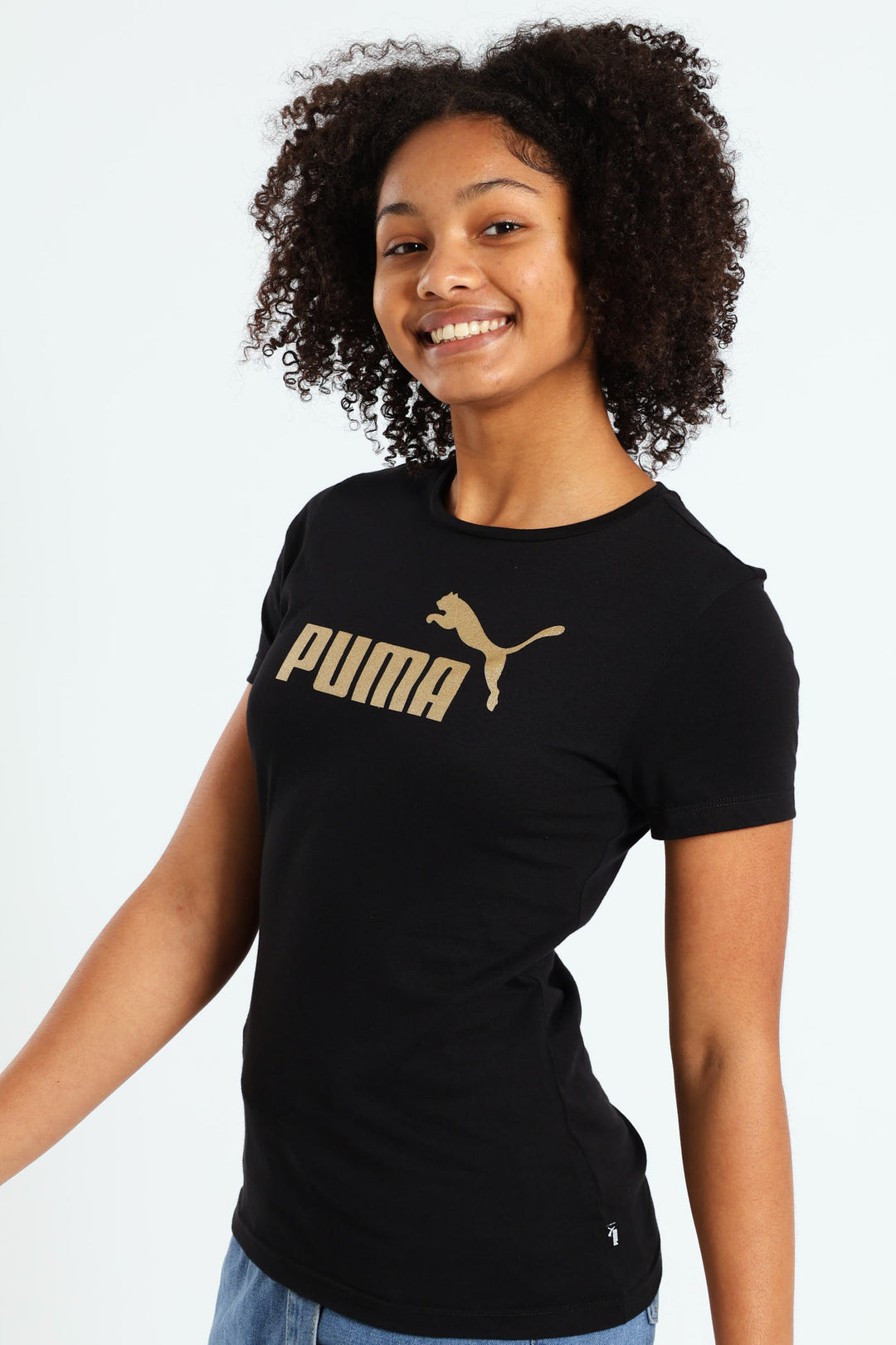 Girls Essential Logo Tee - Black