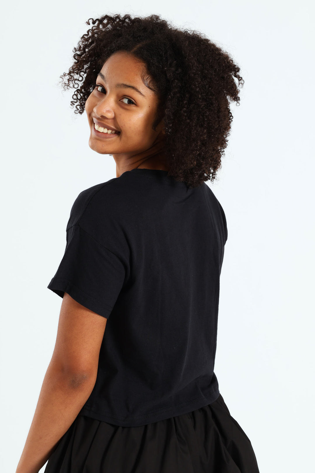 Girls Squish Team Boxy Tee - Black