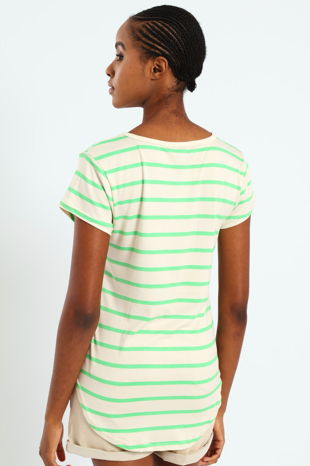 Breton Stripe Pocket Tee - Bright Green