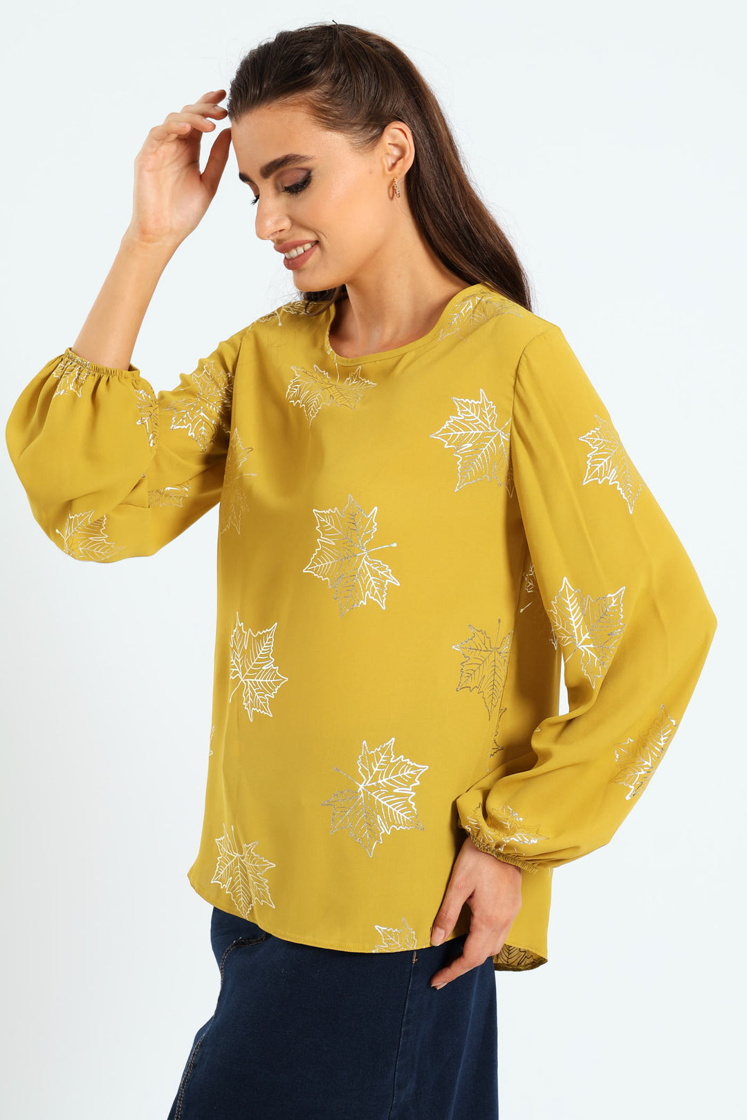 Long Sleeve Formal Blouse - Mustard