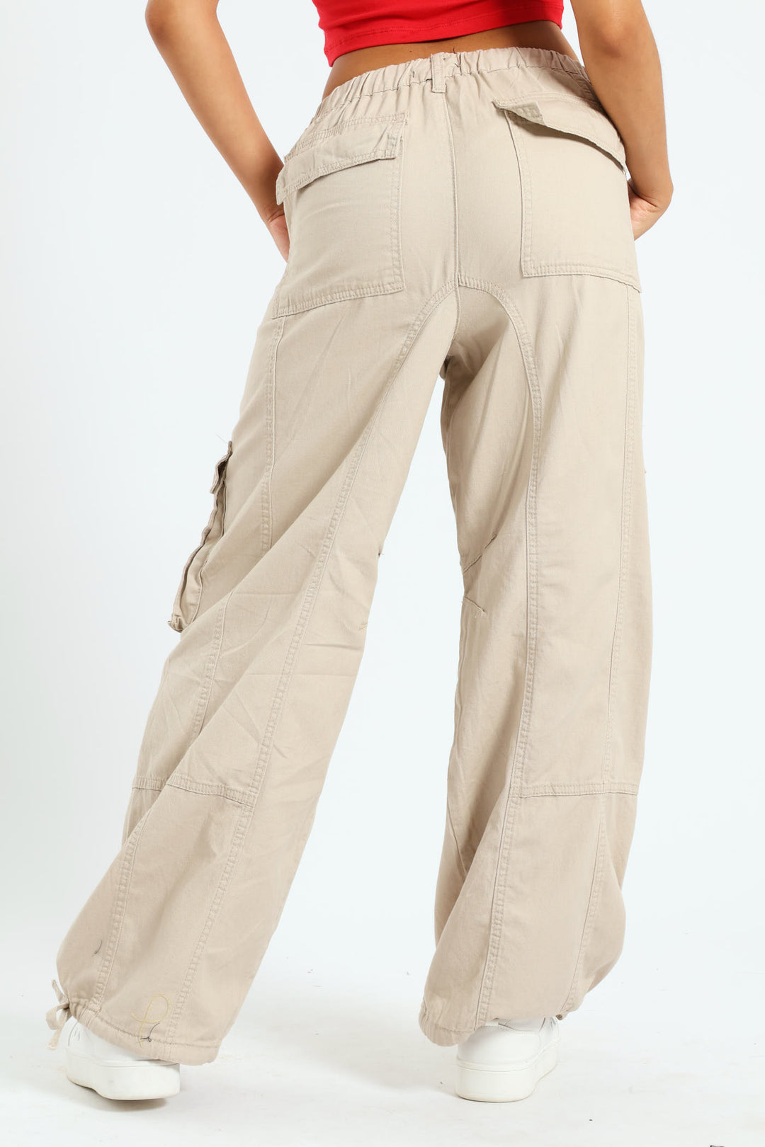 Contrast Cargo Trousers - Stone