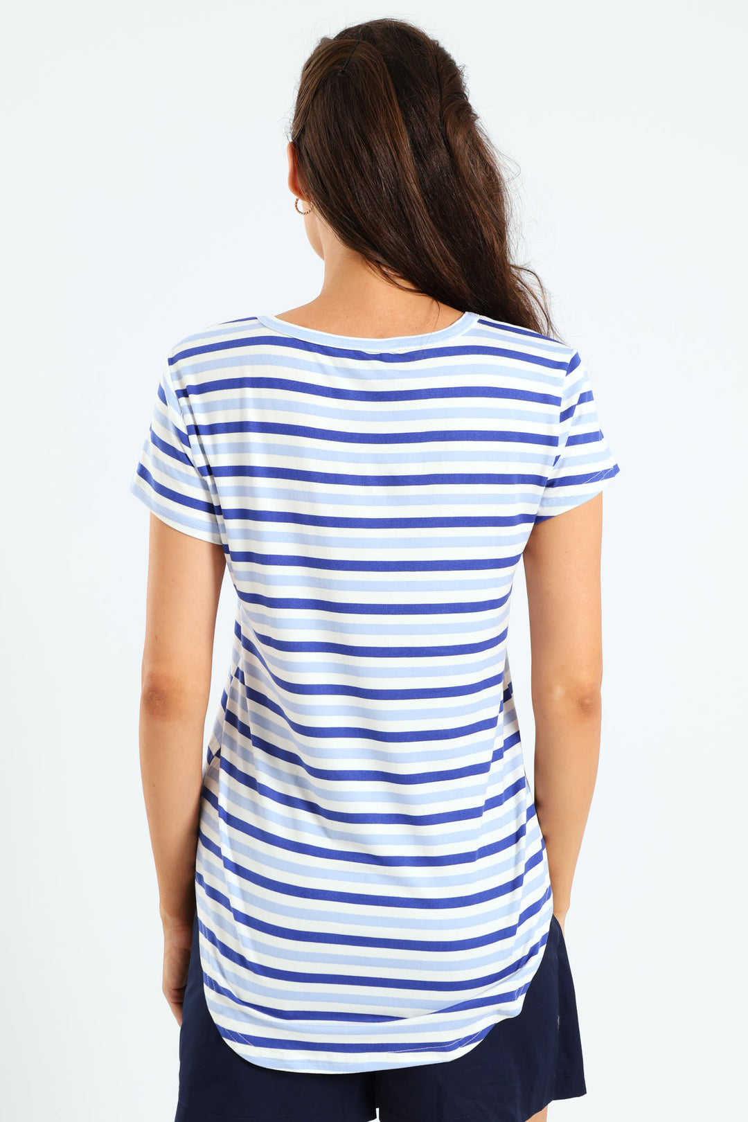 Stripe Pocket Tee - Blue