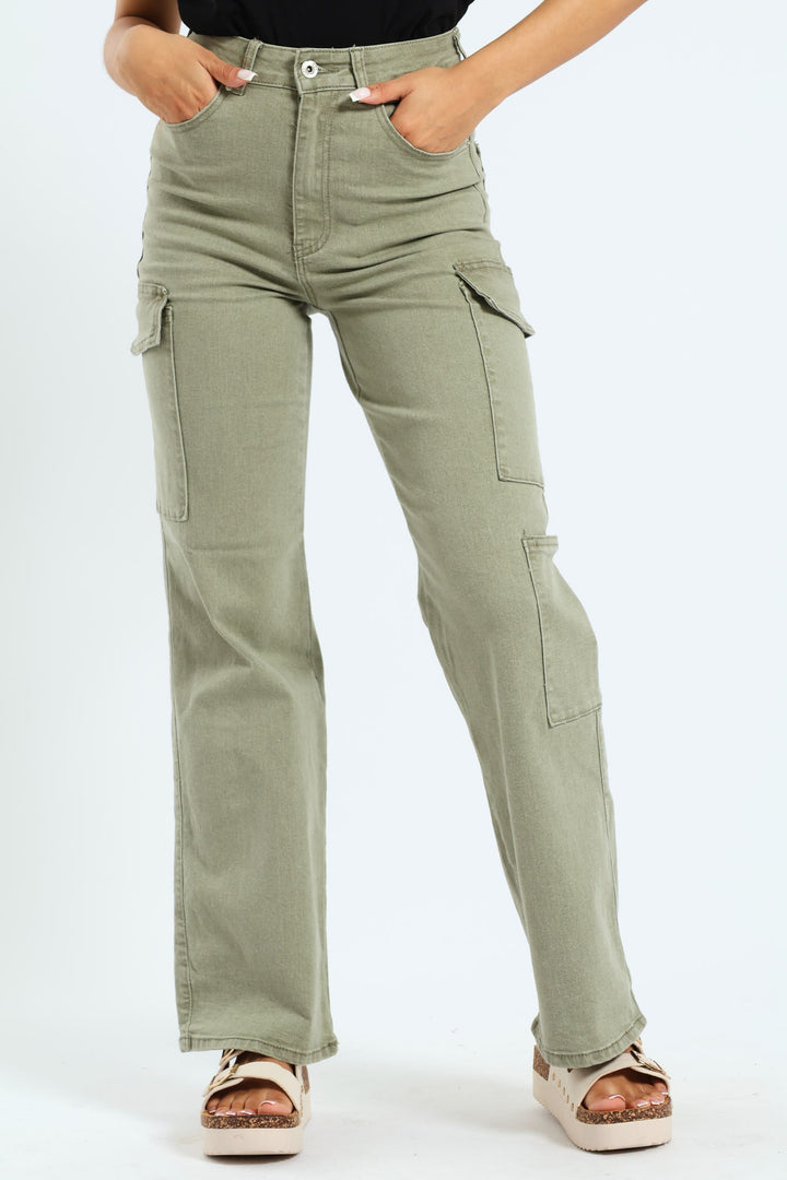 Stretch Twill 90's Cargo Denim - Sage