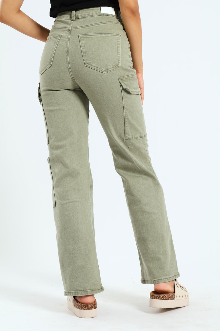 Stretch Twill 90's Cargo Denim - Sage