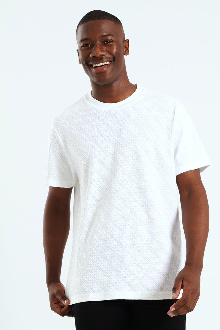 Zig Zag Tee - White