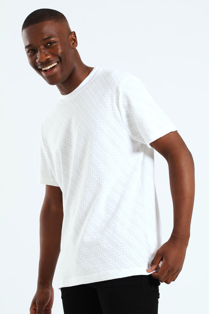 Zig Zag Tee - White