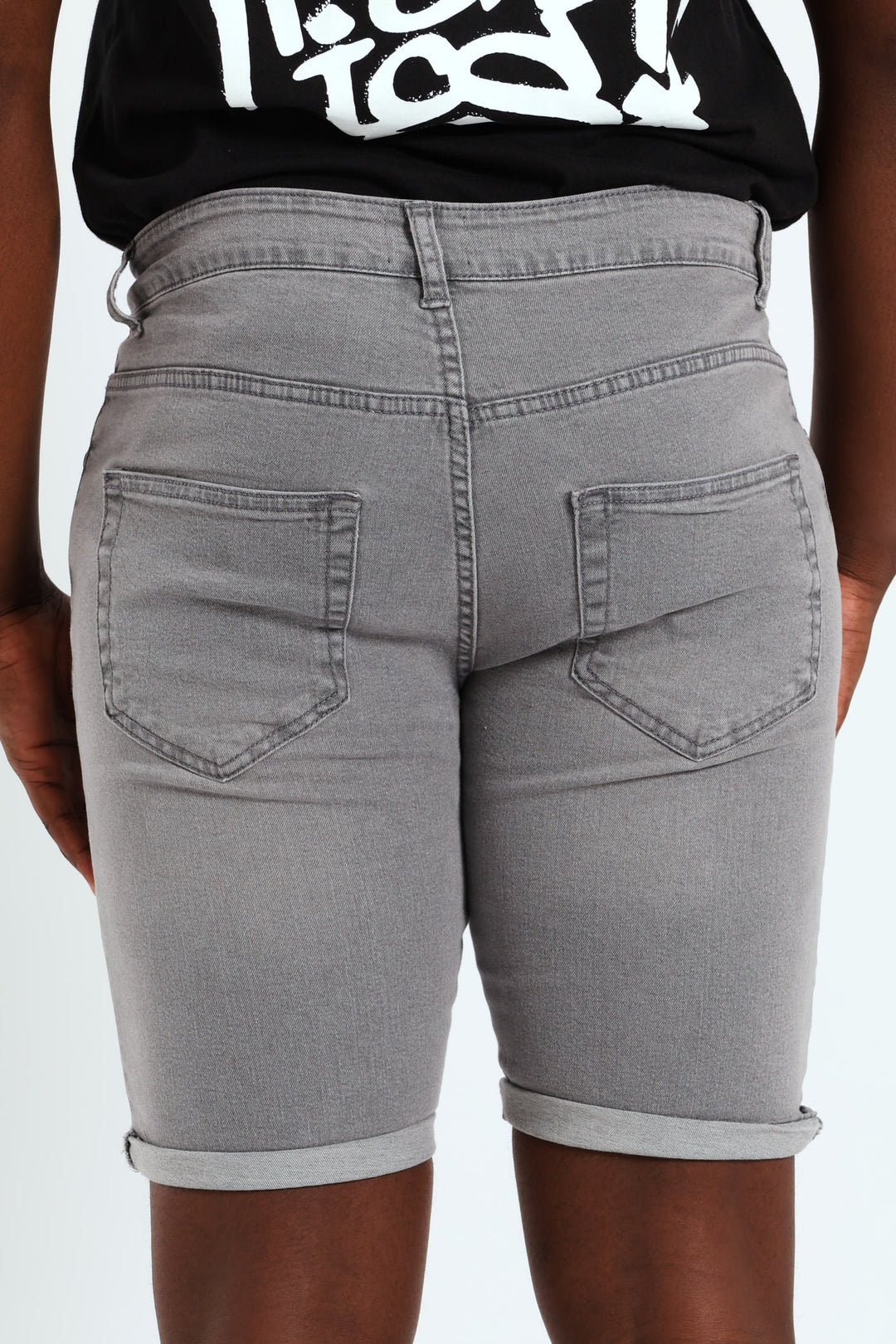 Denim Bermuda Shorts - Light Grey