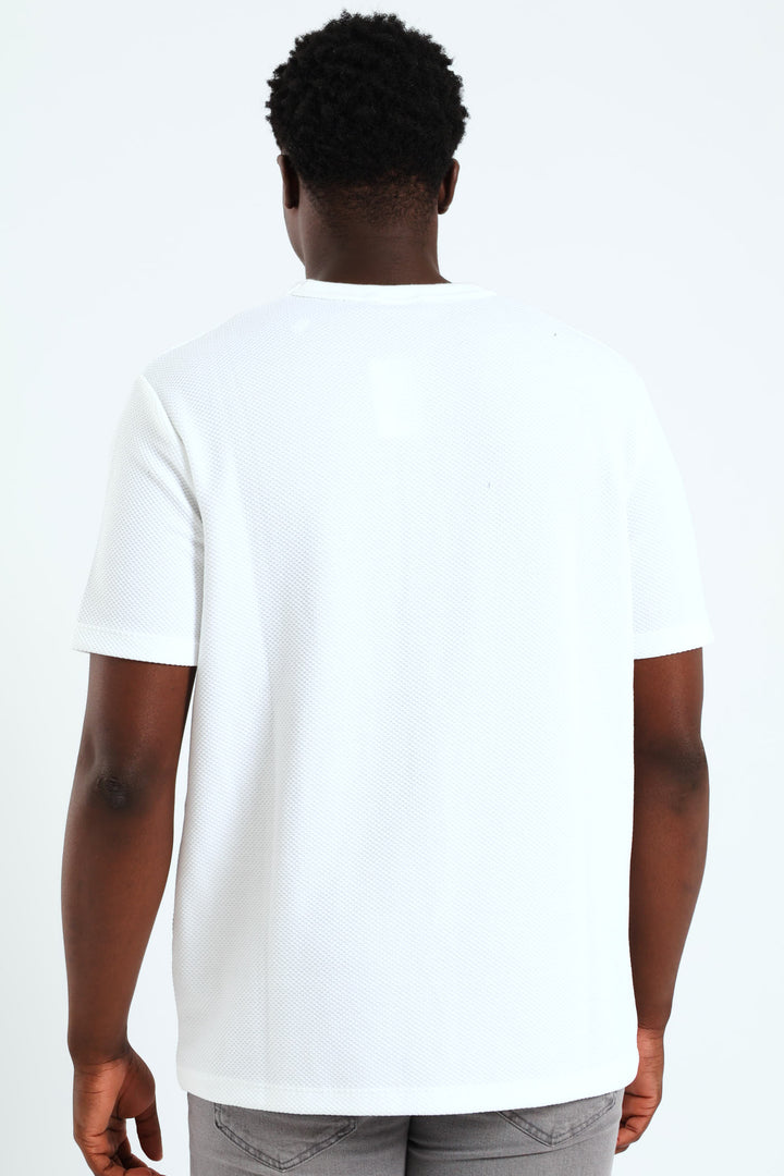 Block Quilt Tee - White