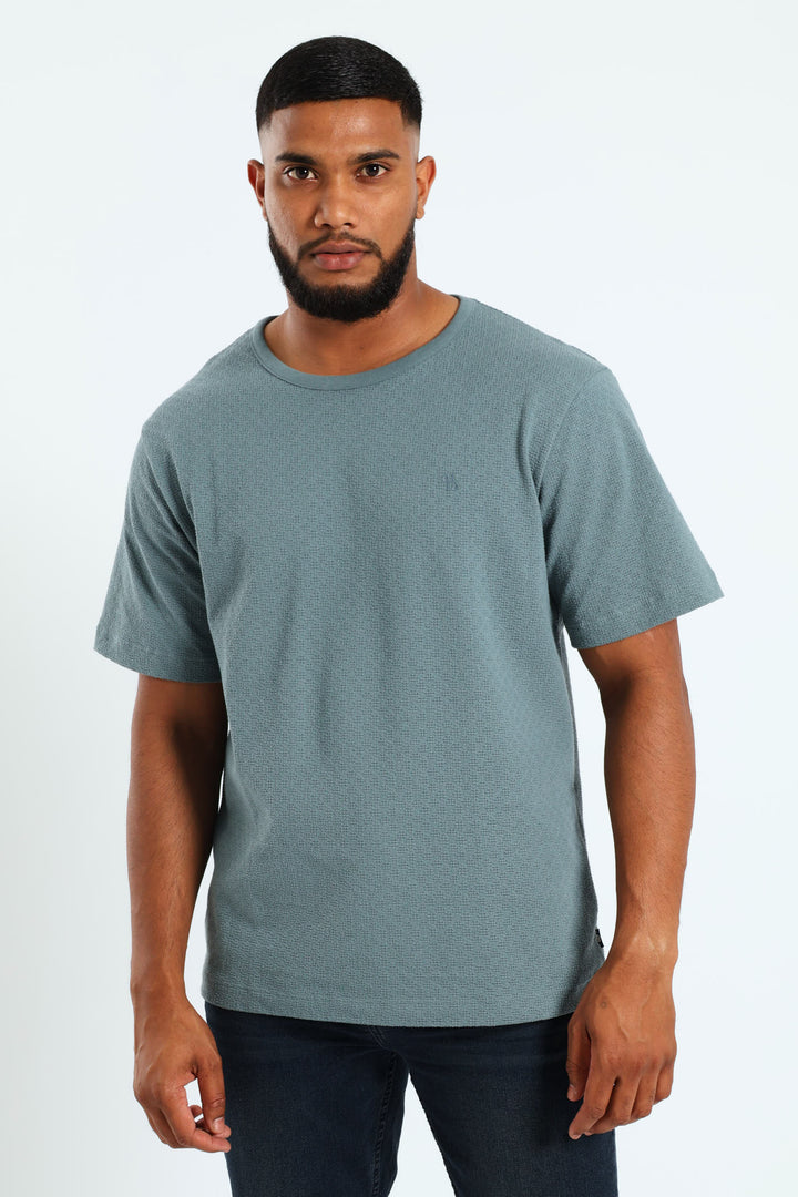 Structured Crepe Crew Tee - Teal