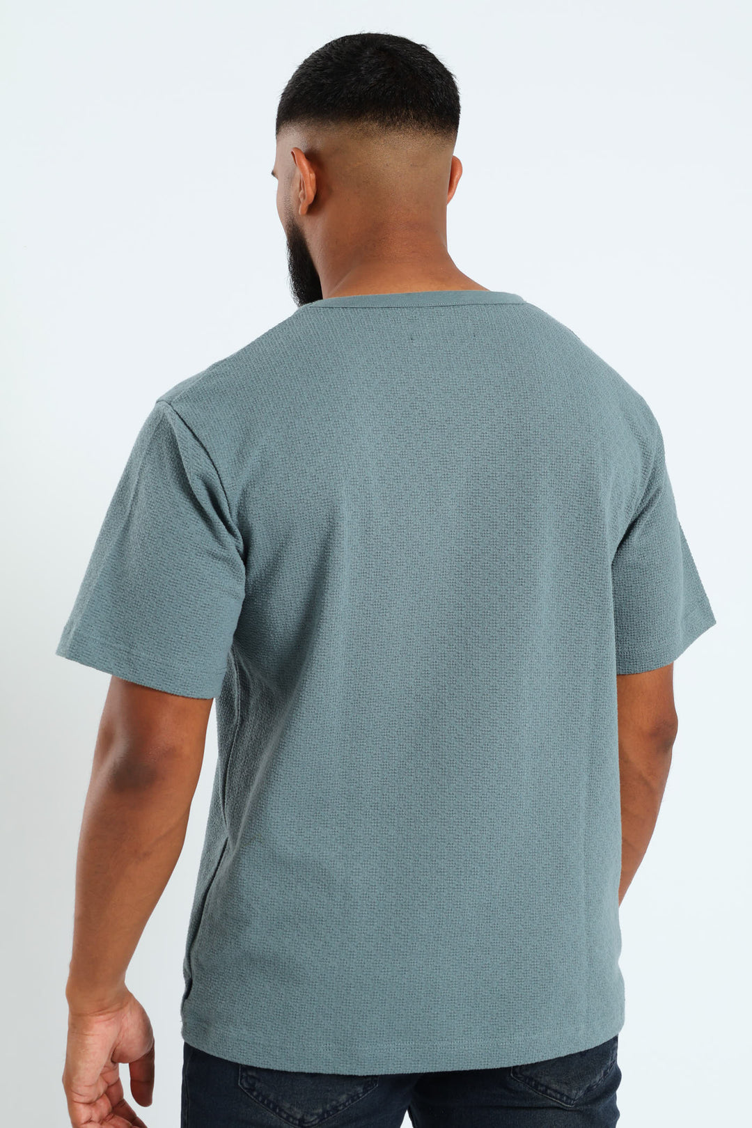 Structured Crepe Crew Tee - Teal