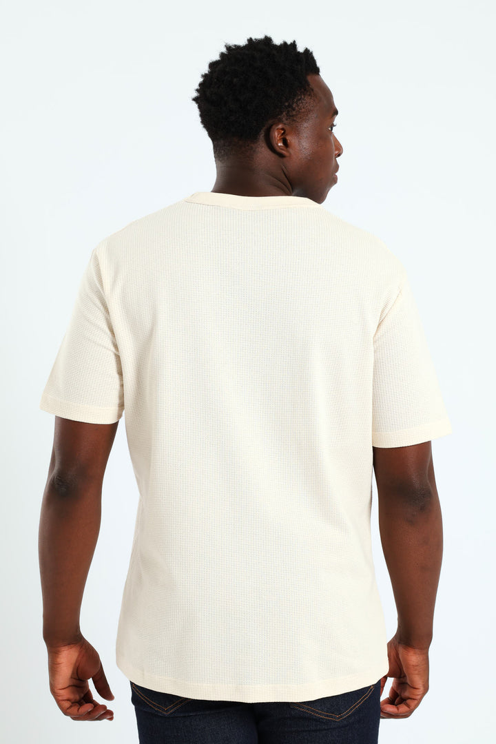 Basic Grid Waffle Tee - Off White