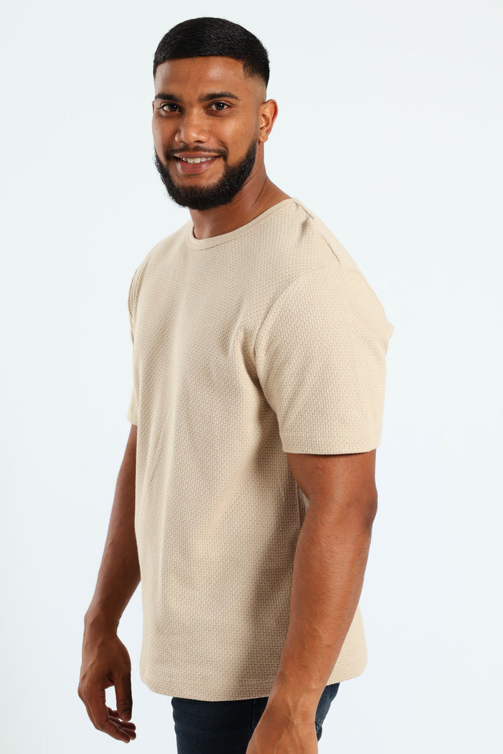 Pave Pointelle Surf Crew T-Shirt - Taupe