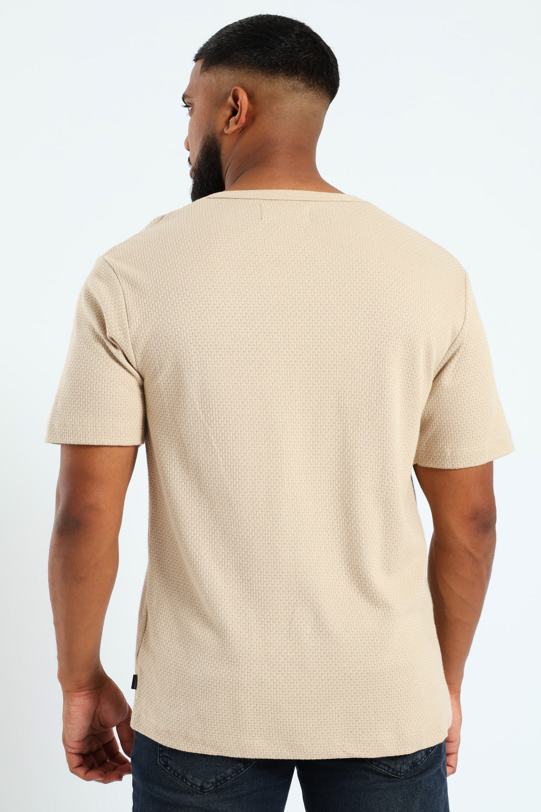 Pave Pointelle Surf Crew T-Shirt - Taupe