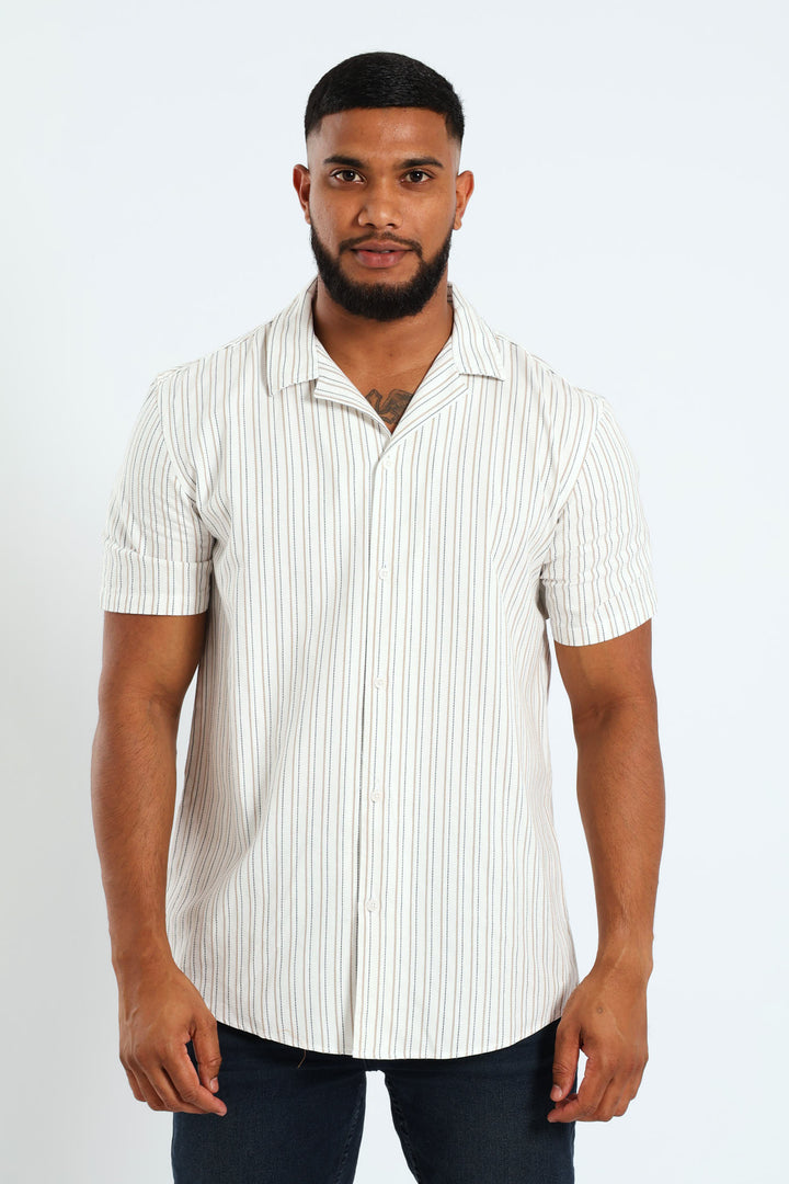 Revere Surface Stripe Shirt - Off White