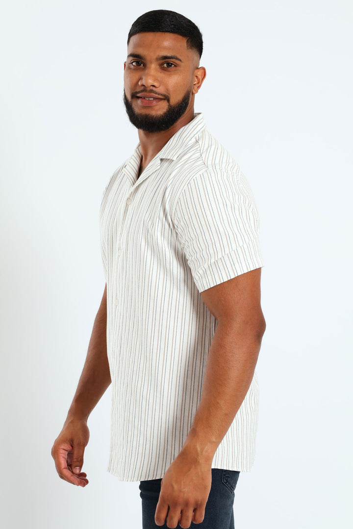 Revere Surface Stripe Shirt - Off White