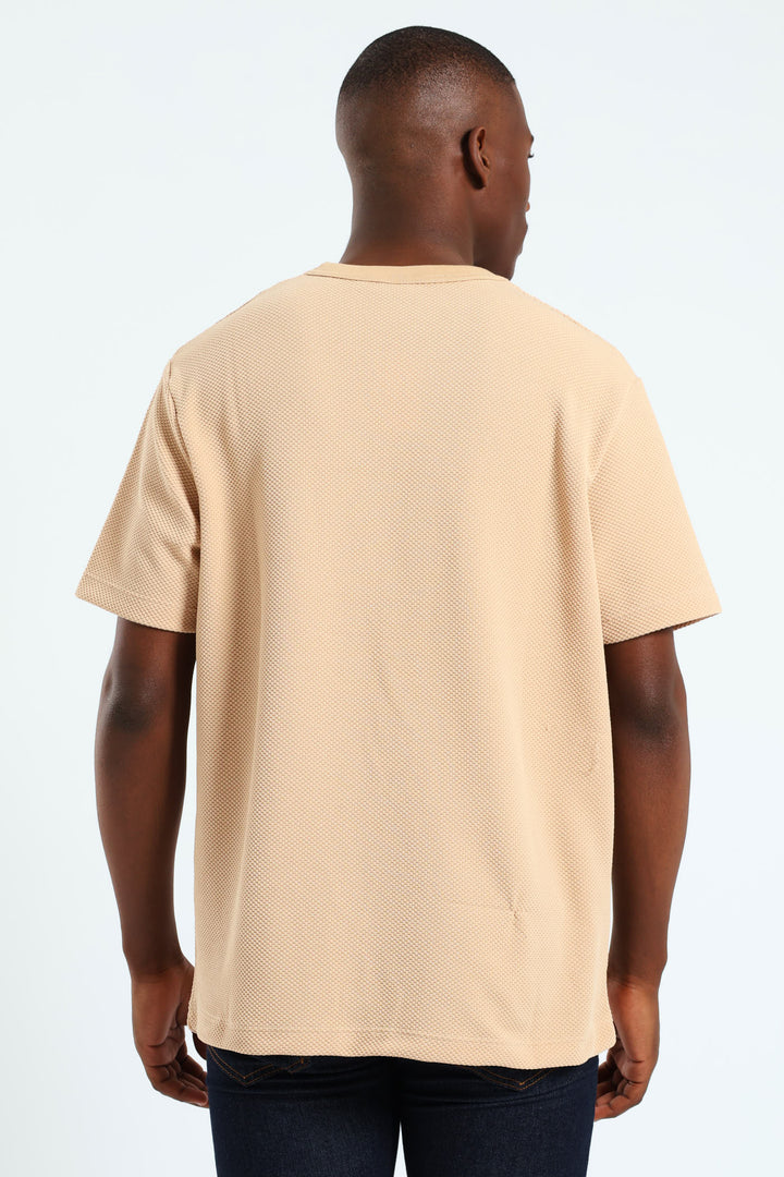 Block Quilt Tee - Stone