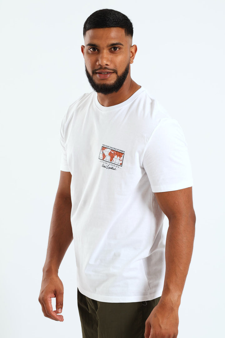 Maps Short Sleeve Tee - White