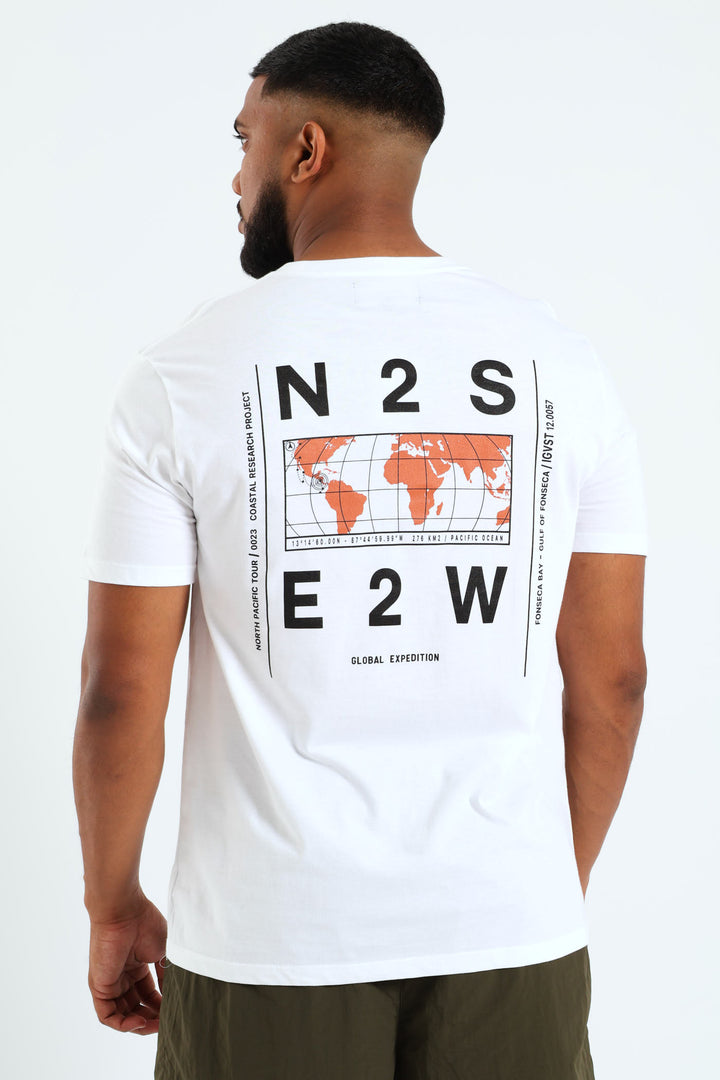 Maps Short Sleeve Tee - White