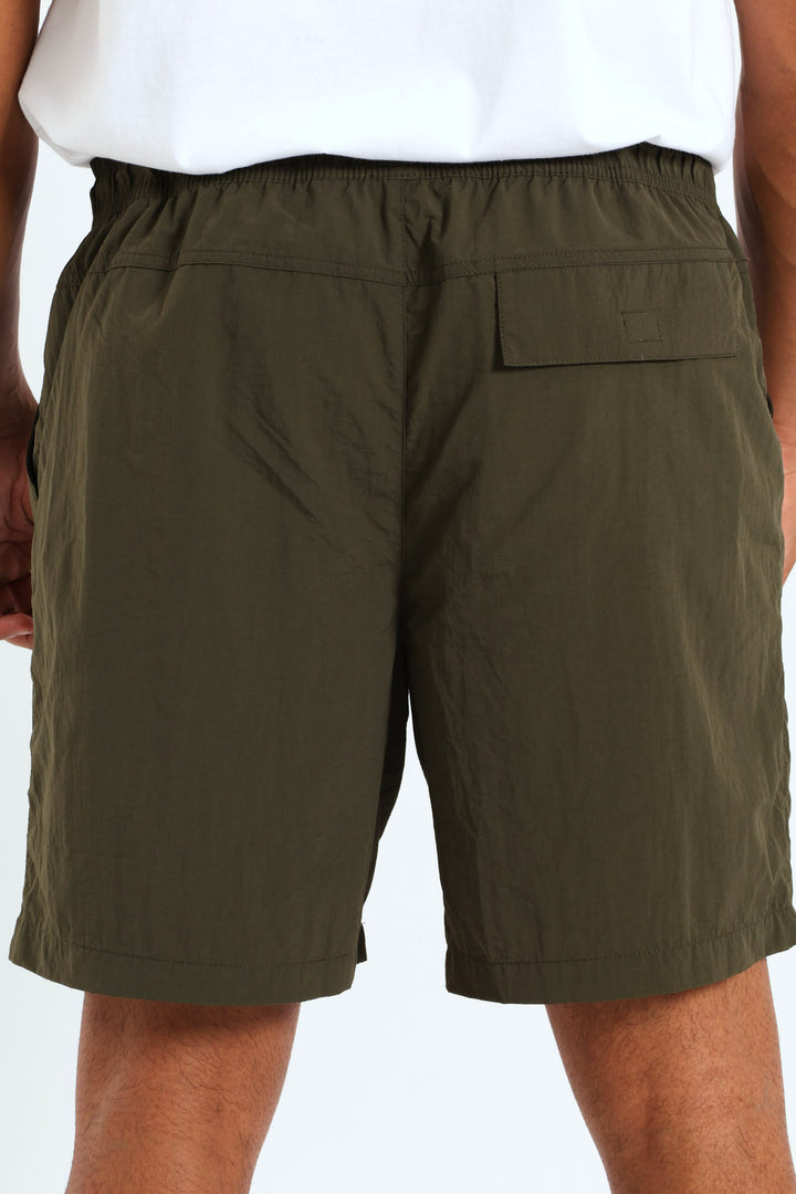 Plain Swim Shorts - Olive