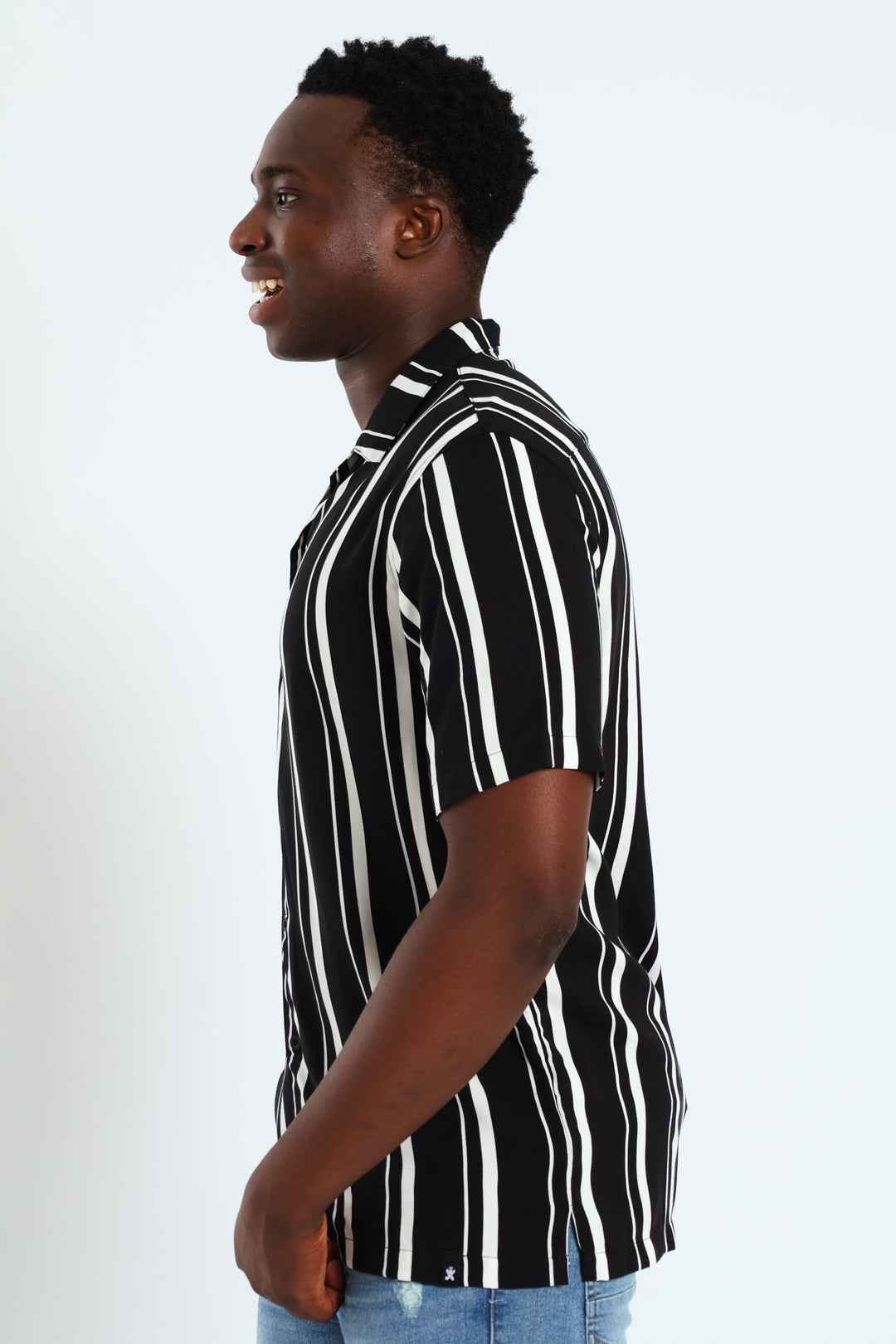 Wide Stripe Shirt - Black