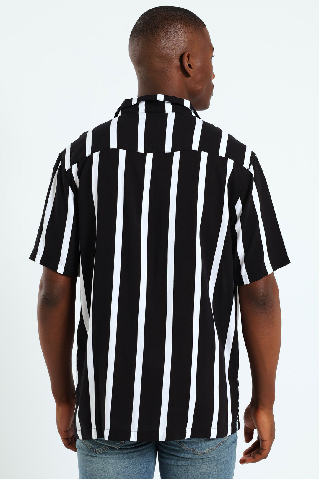 Short Sleeve Stripe Shirt - Black