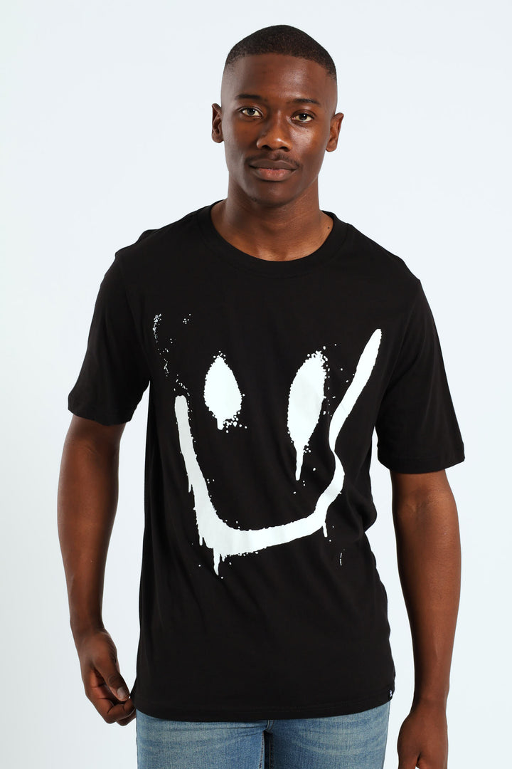 Smiley Face Tee - Black