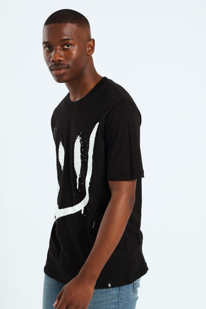 Smiley Face Tee - Black