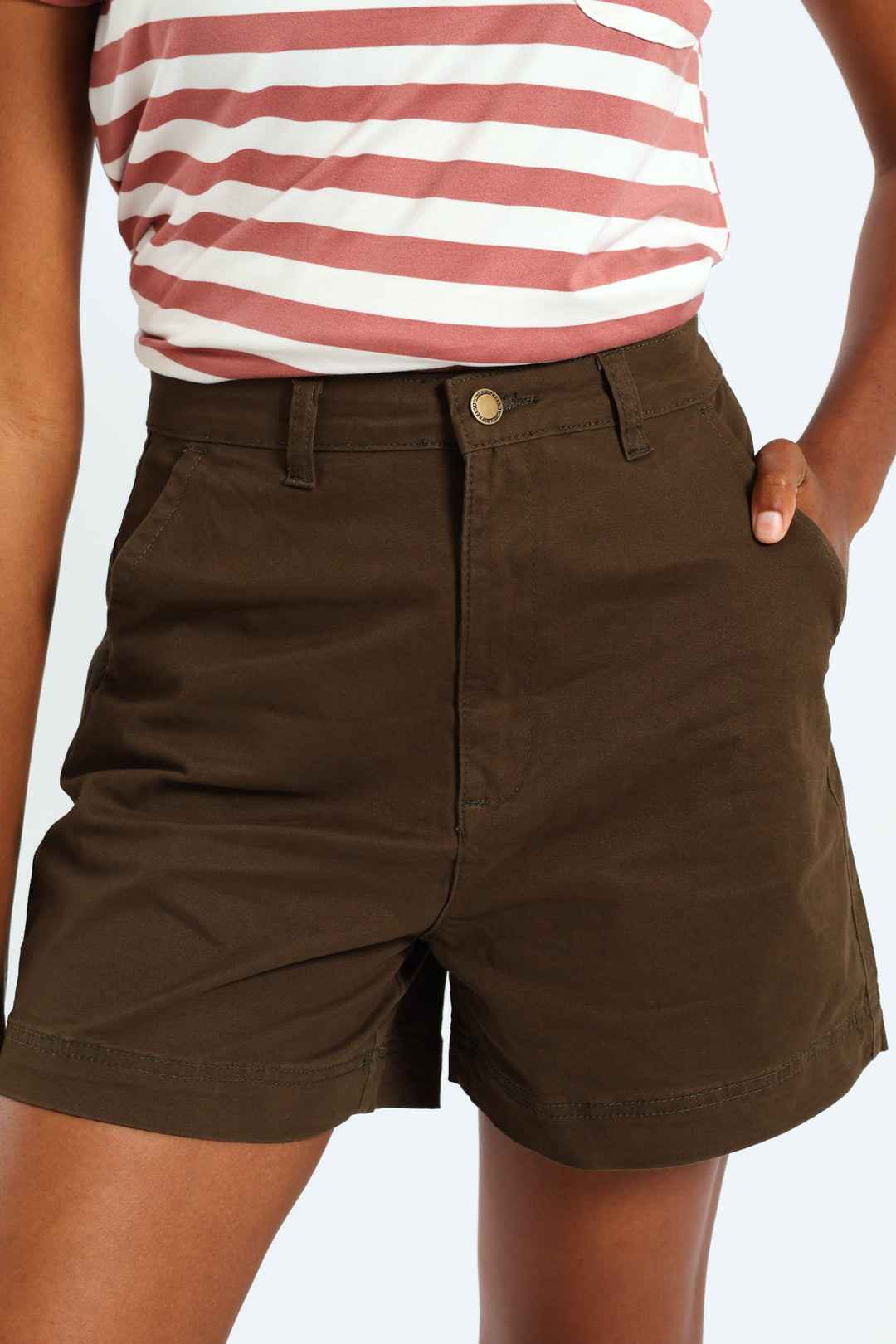 Classic Mid Thigh Chino Short - Dark Fatigue