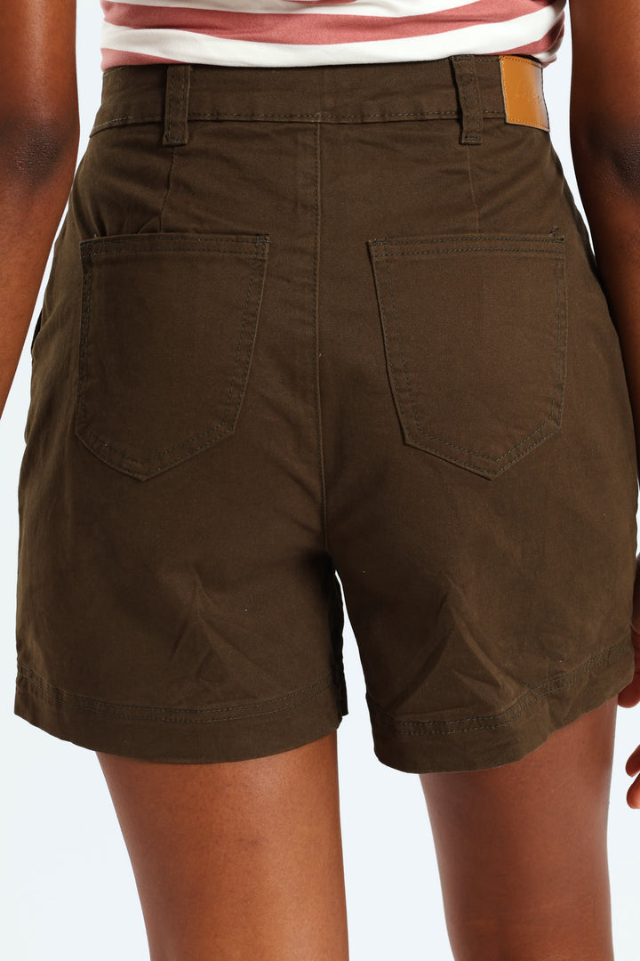 Classic Mid Thigh Chino Short - Dark Fatigue