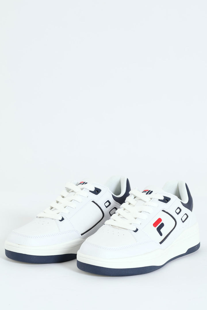 Owen Panel Block Lace Up Sneaker - White/Navy