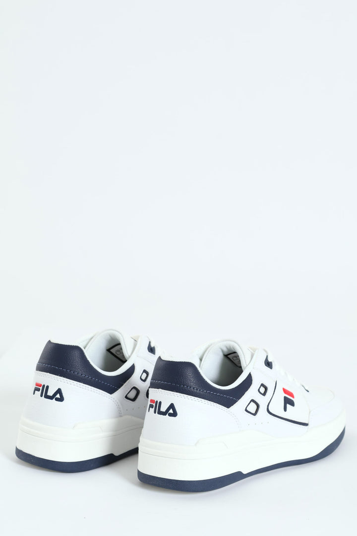 Owen Panel Block Lace Up Sneaker - White/Navy