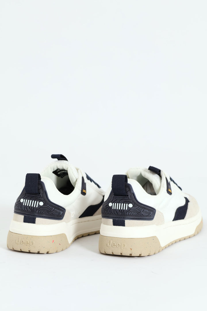 Latitude Panelled Lace Up Sneaker - Navy/White