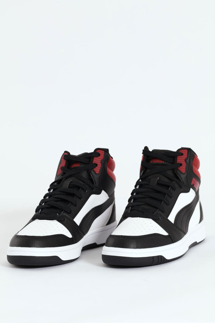 Rebound Hi Closed Toe Lace Up Sneaker - White/Red