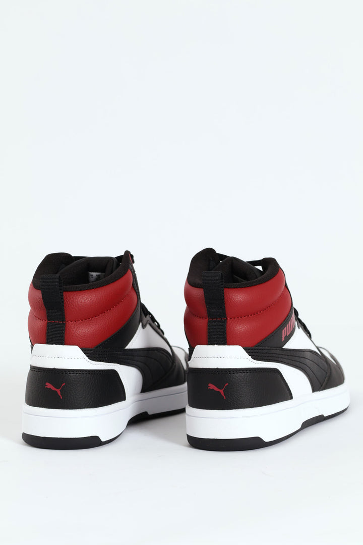 Rebound Hi Closed Toe Lace Up Sneaker - White/Red