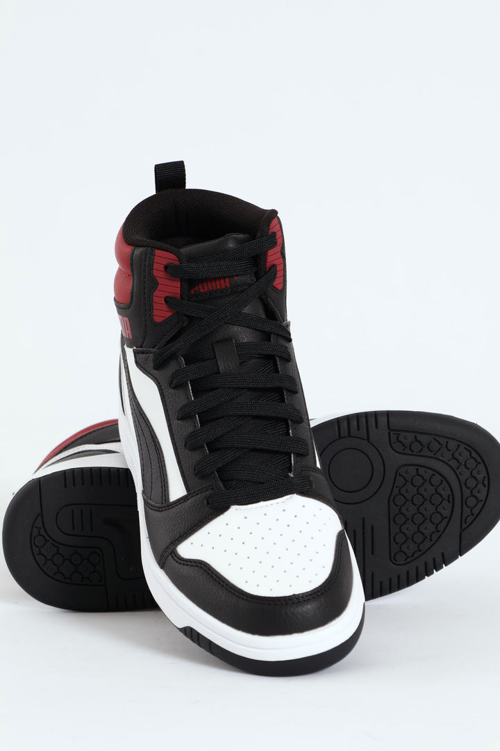 Rebound Hi Closed Toe Lace Up Sneaker - White/Red