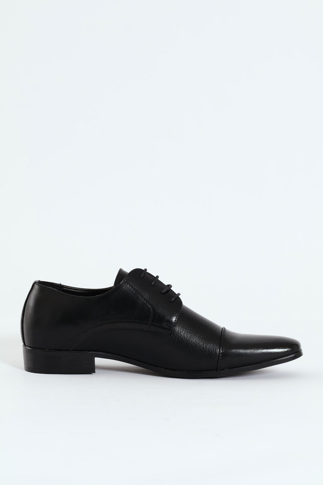 Comfort Shadow Spray Toe Cap Lace Up Derby Shoe - Black