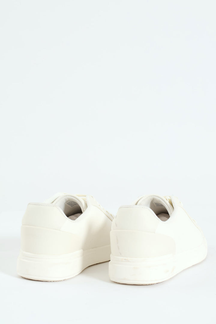 1-Up Plain Lace Up Sneaker - White