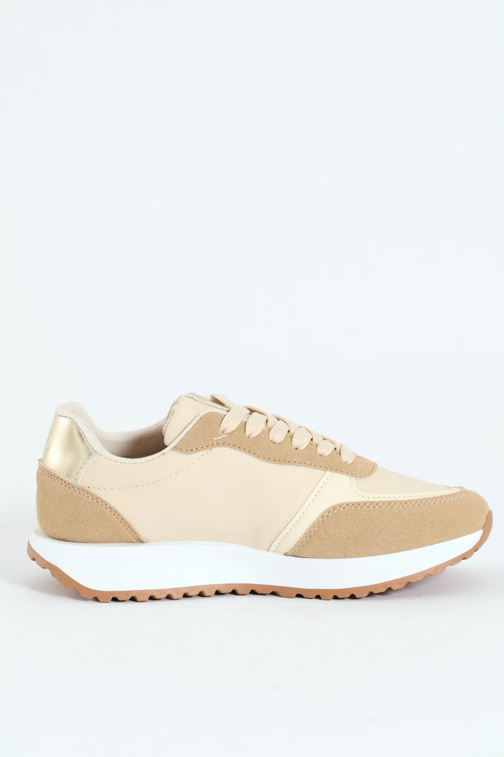 Blindee 4 Side Panel Sporty Lace Up Sneaker - Oatmeal