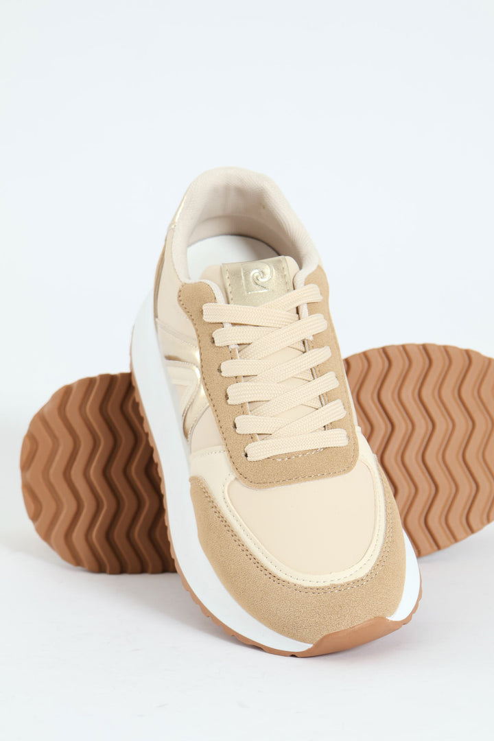 Blindee 4 Side Panel Sporty Lace Up Sneaker - Oatmeal