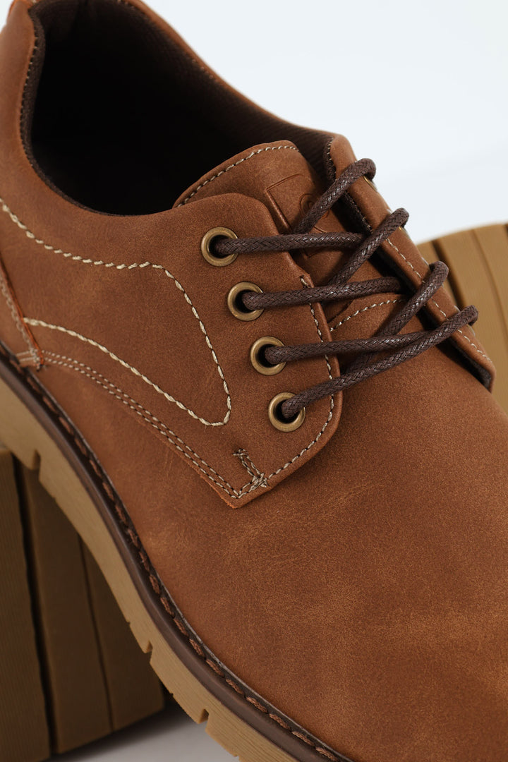 Hybrid Cleated Lace Up Shoe - Brown