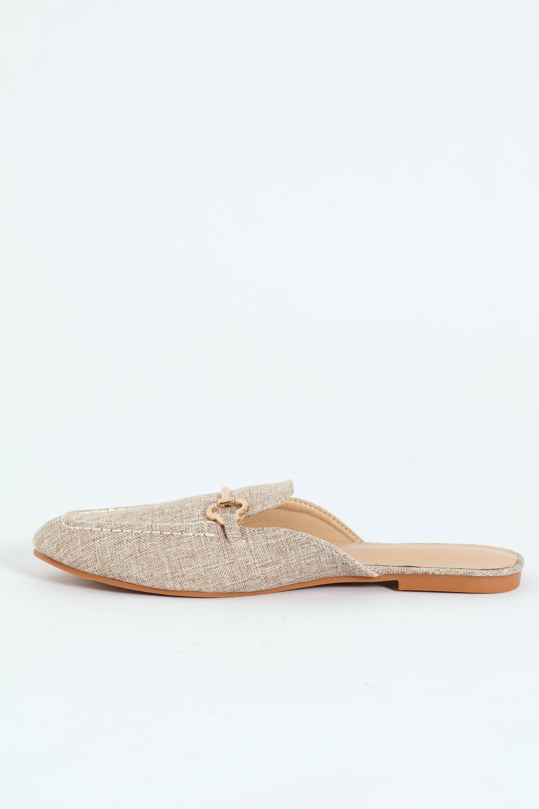 Canvas Push In Loafer With Trim - Natural